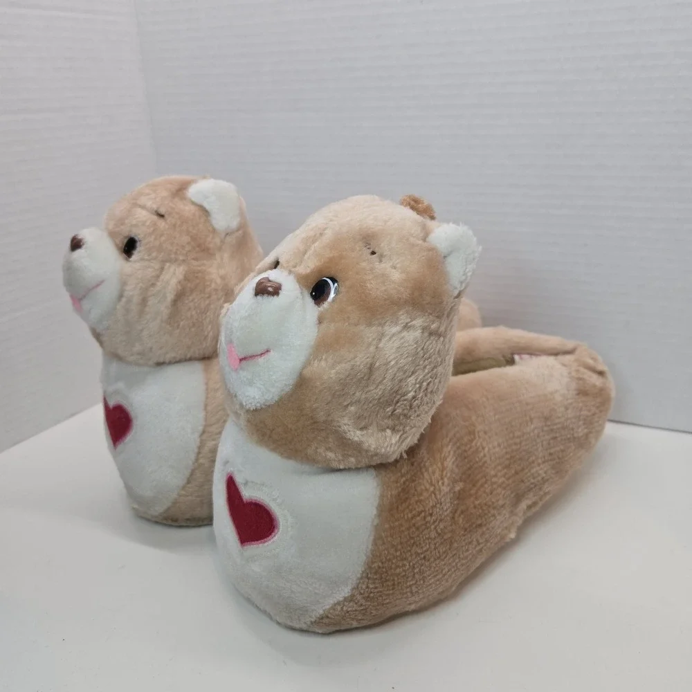 Vtg 80s Tenderheart Bear Care Bear Slippers House Shoes 1984 Size‎ 2-3